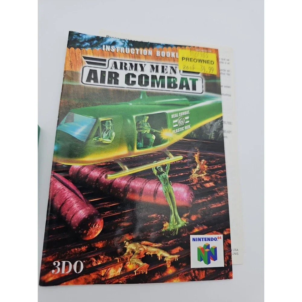 Nintendo 64 N64 Army Men Air Combat Authentic Game Tested Working With Manuel